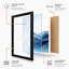 Blue Undulating Waves Minimalist - Framed Print-1310939192-1310939195