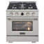 KUCHT 30 po. 4,2 pieds cubes Cuisinière au gaz naturel 4 brûleurs en acier inoxydable avec thermostat Kucht Horus-428720140-428720141
