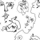 Lets Face Abstract Vinyl Wallpaper Roll by Jamie Graney