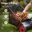 Balayeuse à gazon efficace pour nettoyage de jardin - 26 po, 4 brosses à rotation rapide, grande brosse de 7 pi³ Tondeuse à pied, hauteur réglable, structure en acier, pneus en caoutchouc - collecteur de feuilles et d'herbe puissant - rouge et noir
