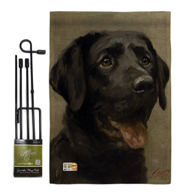 Double Sided 18.5'' H x 13'' W Burlap Animal Flag Set