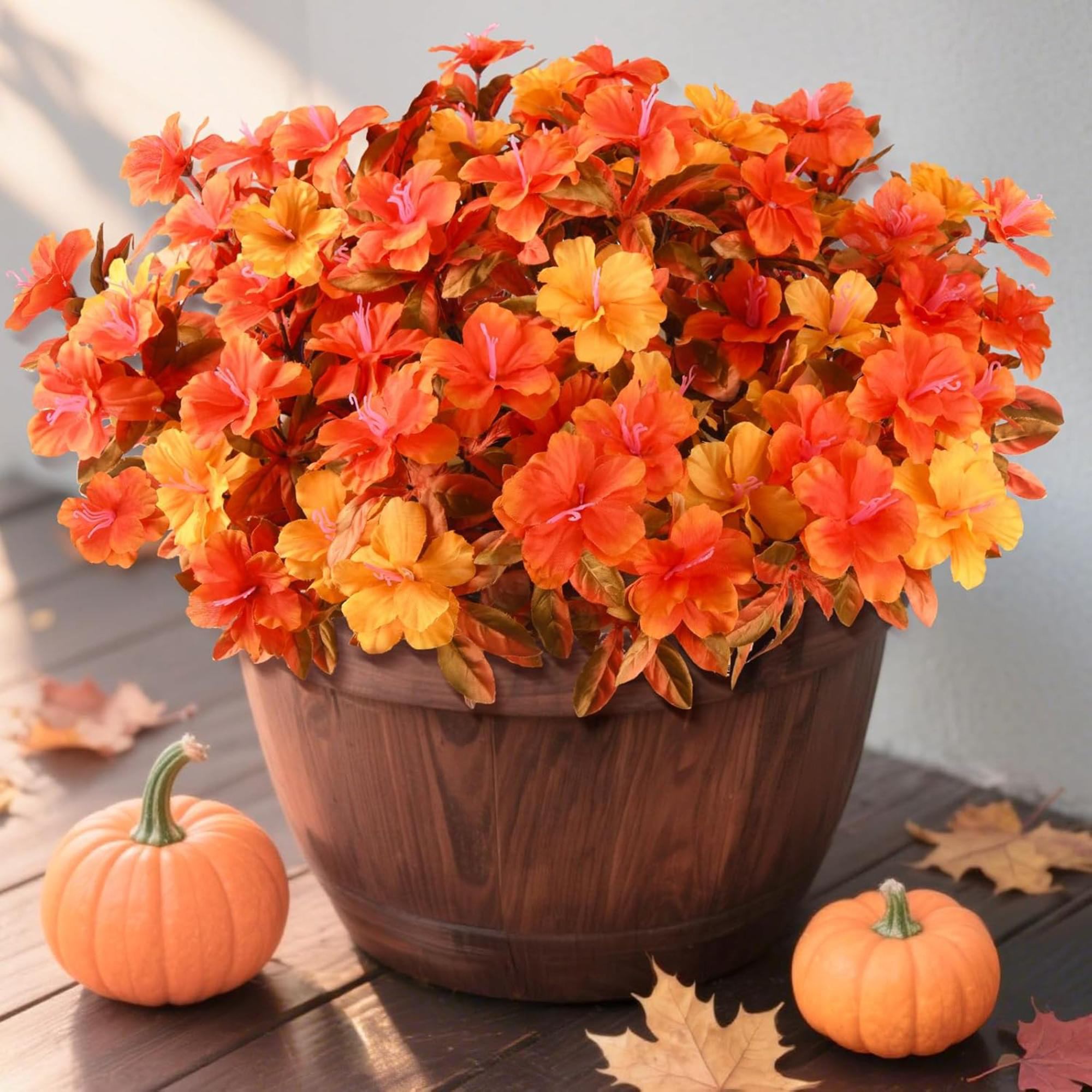 Primrue Artificial Fake Fall Flowers For Outdoor Decor 8 Bundles UV ...