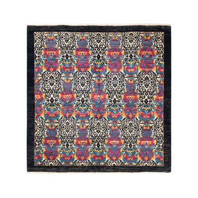 Vianette One-of-a-Kind 6' 1" X 6' 2" 2010s Square Wool Area Rug in Black
