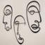 Abstract Faces Modern Metal Wall Decor Set - 3 Piece
