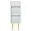 Armoire de meuble-lavabo avec lavabo vasque en céramique simple et rangement à gauche pour une organisation efficace de la salle de bain