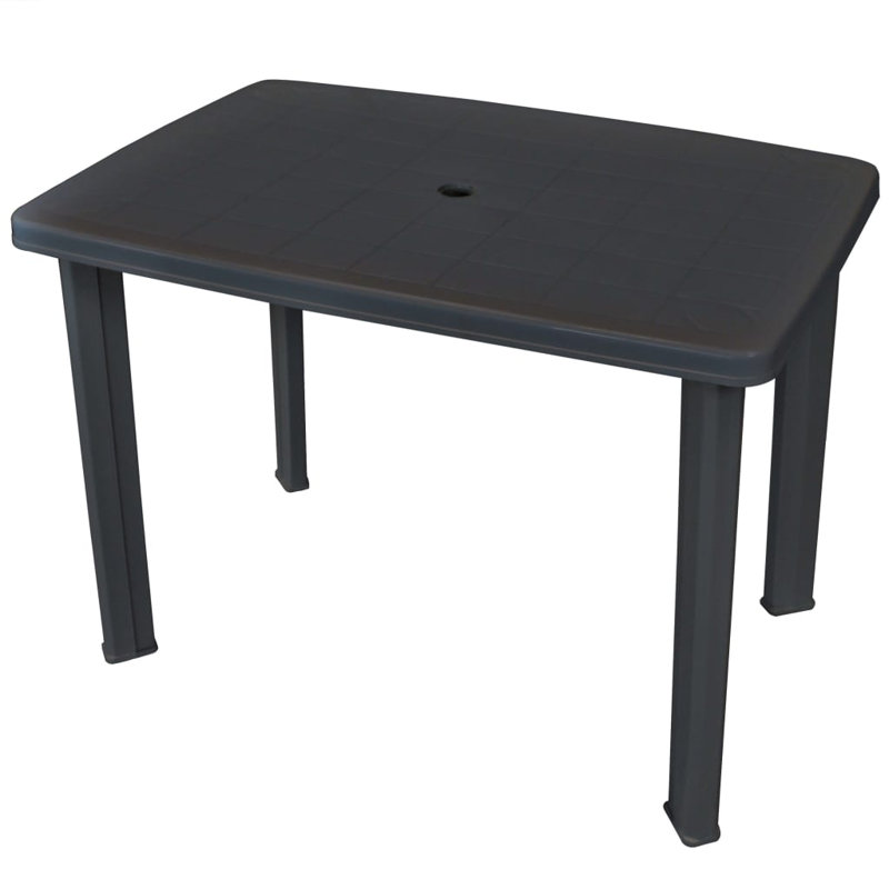 Dartmouth Rectangular Outdoor Dining Table With Umbrella Hole , 101cm cm W 68cm cm D, Anthracite