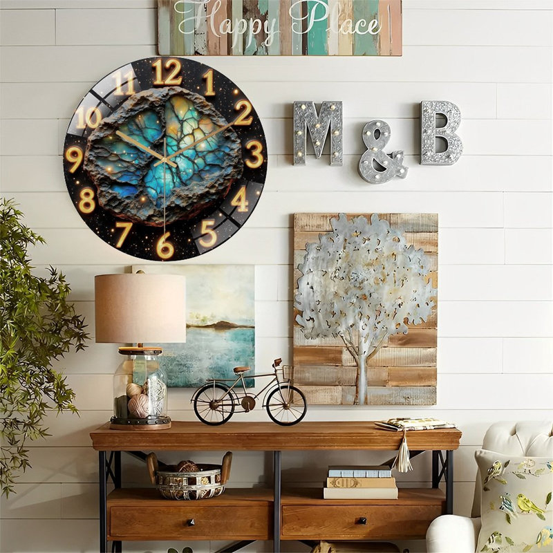 Horloge murale en verre Cosmic Geode
