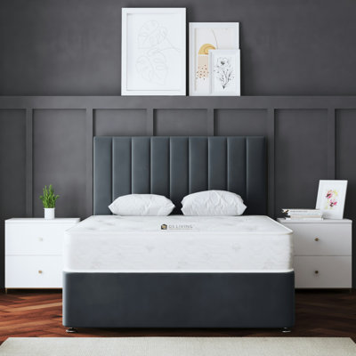  Upholstered Panel Divan Bed with Headboard