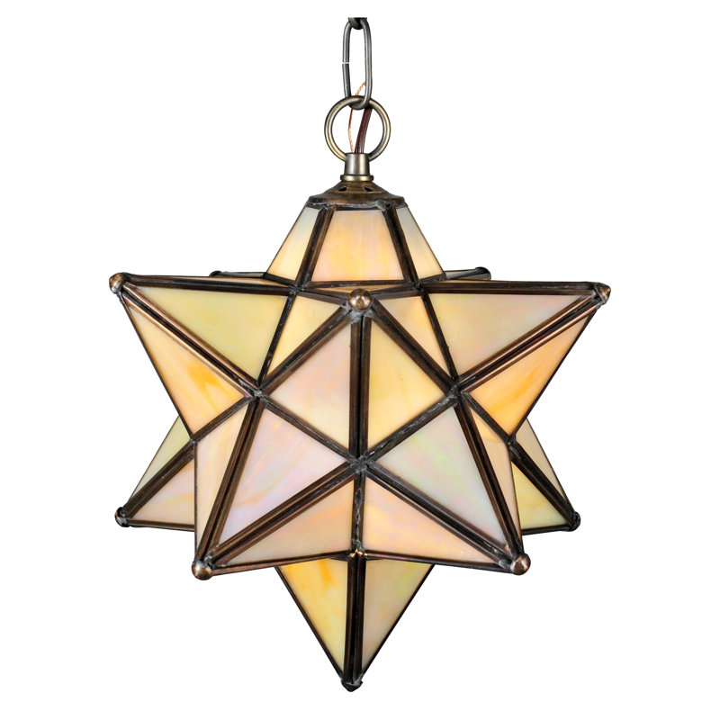 Meyda Tiffany & Stained Glass 1 - Light Pendant, 25" H x 21" W x 21" D, Clear Seedy