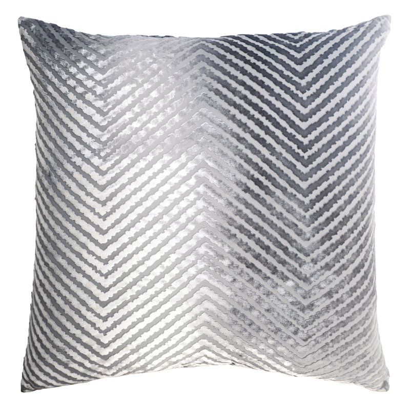 Chevron Embroidered Pillow Cover & Insert, White, 18"H x 18"W