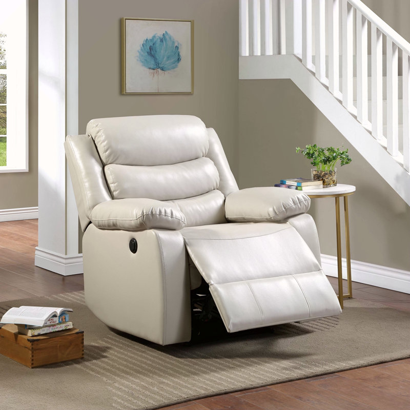 Fauteuil inclinable Ahriya, Similicuir beige