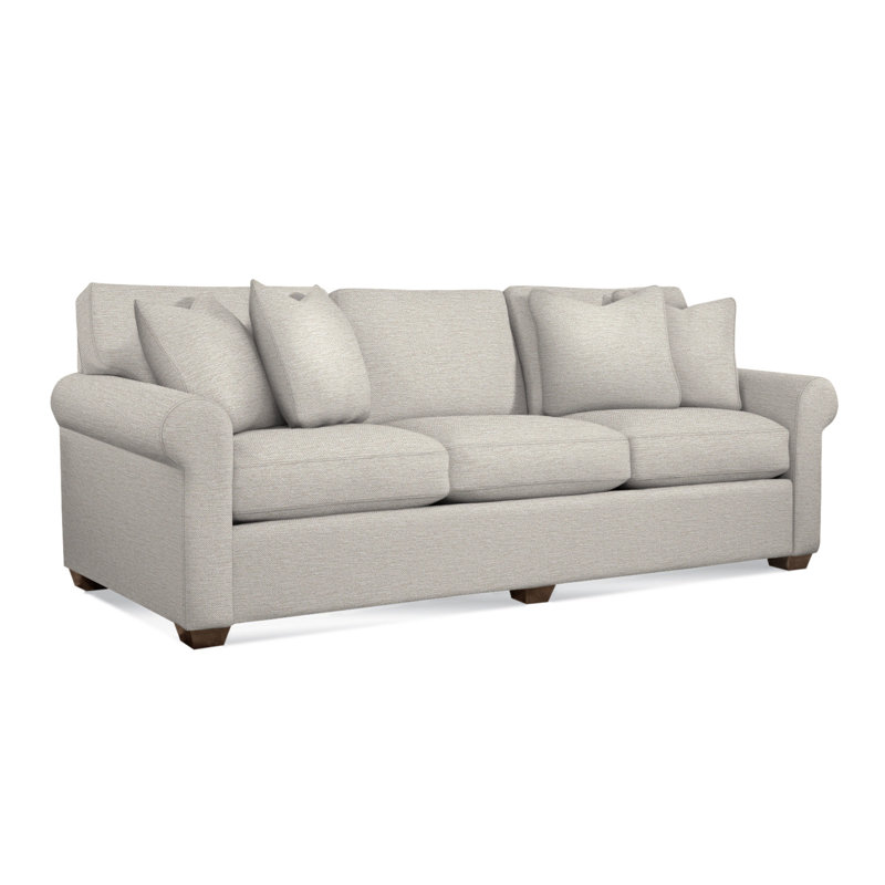 Bedford Upholstered 98'' Sofa, Black , White Performance Fabric; 0851-94