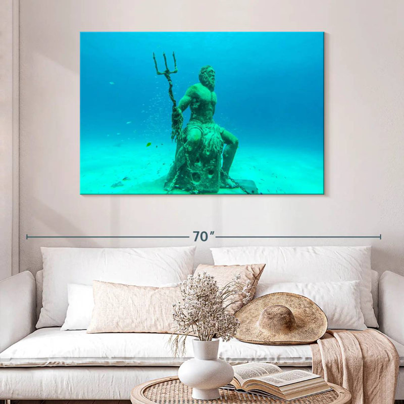 Kelan Sunken Poseidon Statue, 32" H x 48" W