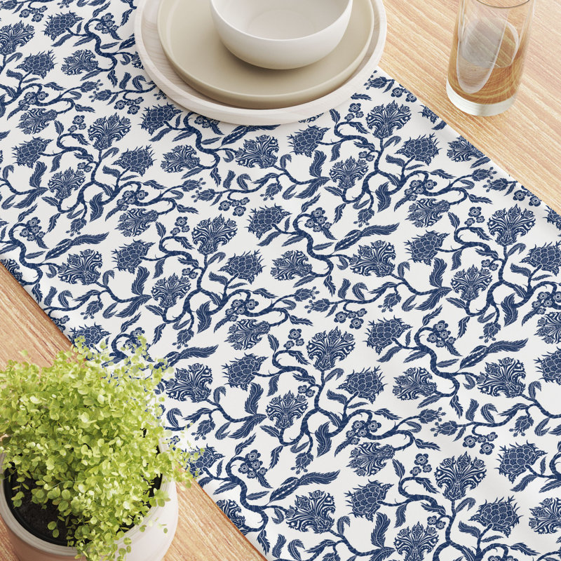 Table Runner, 100% Cotton, Floral 182, 90" x 16"