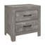 Table de chevet de style rustique avec finition grise 1 pièce et 2 tiroirs