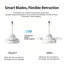 Ventilateur de plafond de petite taille à ampoule avec pales rétractables, ventilateur de plafond intérieur avec lumière avec télécommande, pour salon de patio, chambre à coucher, bureau, intérieur
