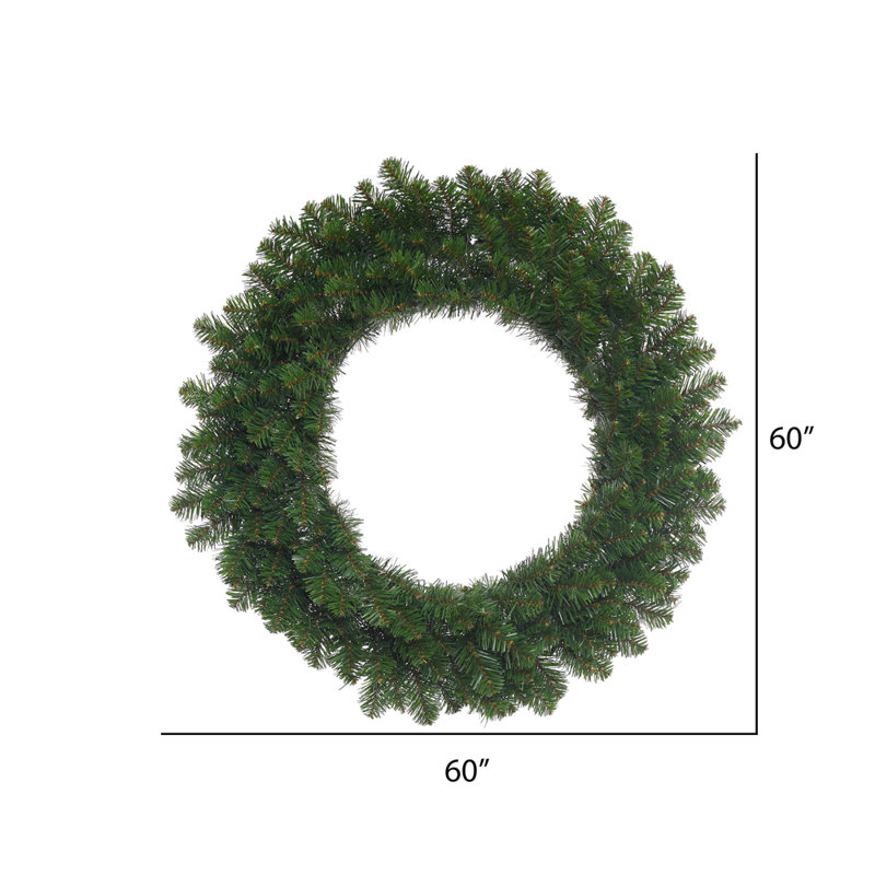 Couronne de Noël artificielle pré-éclairée Perego, Non, Vert, H 60 po x l 60 po x P 3 po