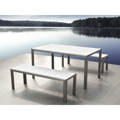 6 - Person Wood Patio Dining Set with Rectangular Table