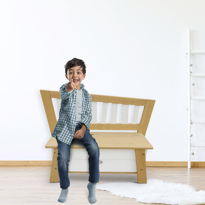 Corky Storage Bench, Brown/White