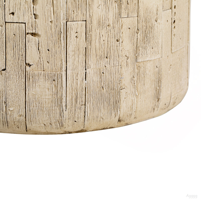 Table d'appoint d'extérieur à grain de bois rustique MGO avec ambiance de bois réaliste et corde tressée simulée - Table de bout intérieure pour la maison, le bureau, le salon et la décoration extérieure