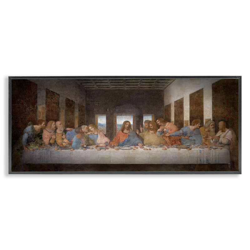 «Da Vinci the Last Supper Traditional Classical» par Leonardo Da Vinci, reproduction d'art, Giclée encadrée noir minuit