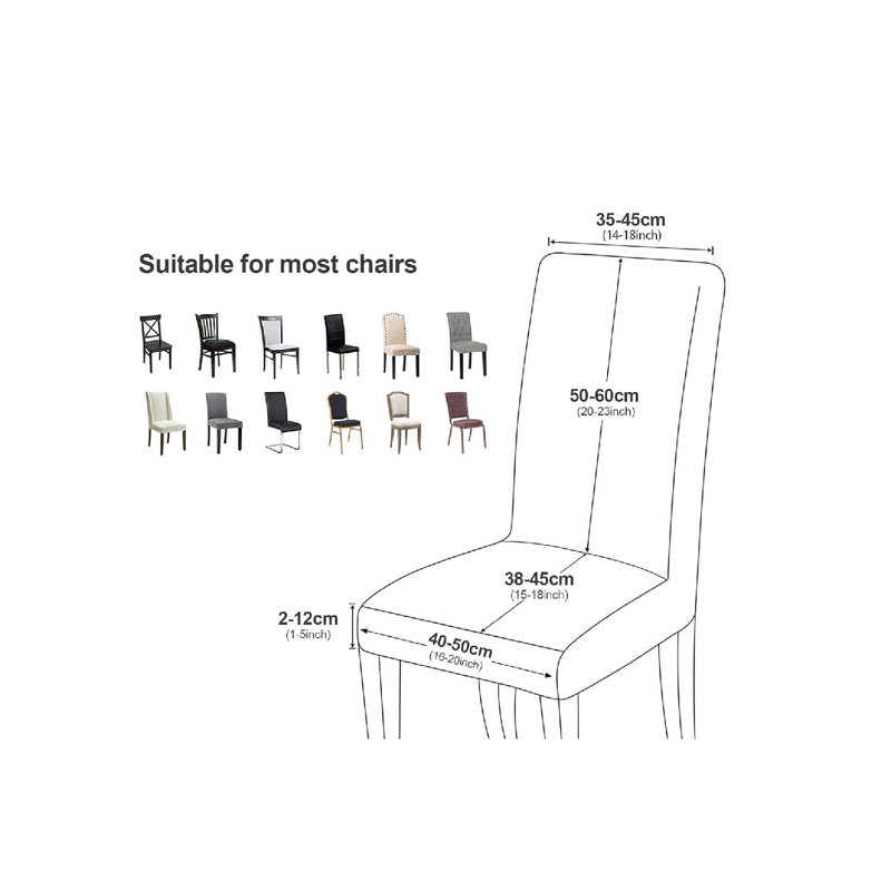 Box Cushion Dining Chair Slipcover, Polyester Blend - Grey Abstract