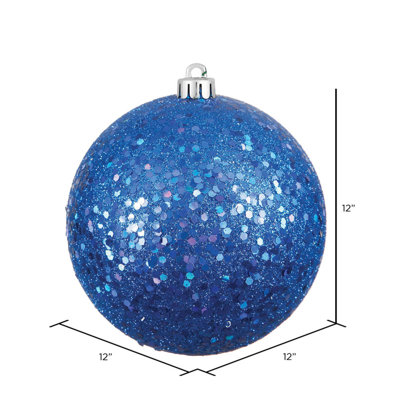 Ornement boule des Fêtes, H 12 po x l 12 po x P 12 po, Bleu