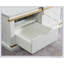 Console de style rustique antique avec accents dorés blancs avec tiroir de rangement et tablette pour le salon