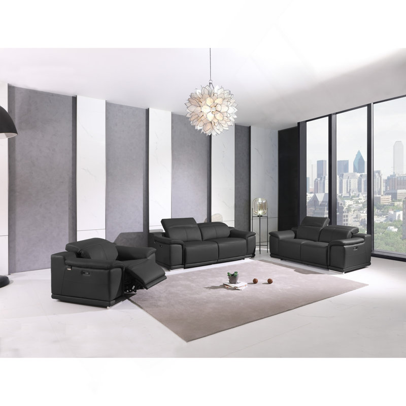 Canapé inclinable électrique en cuir italien Global United