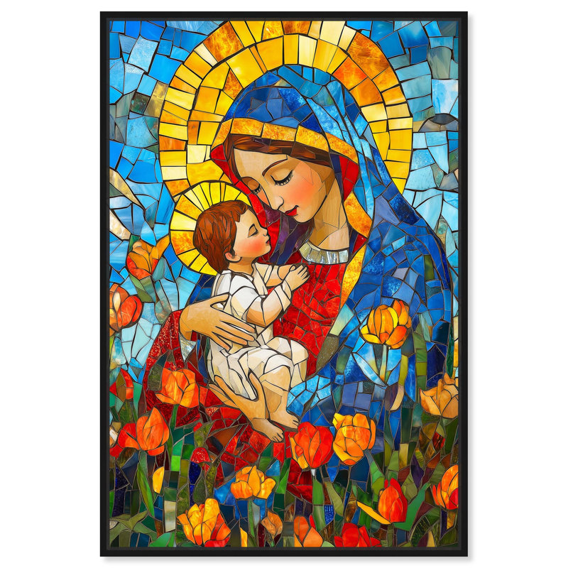Impression sur toile en verre «G Evangile I» par Art Remedy, H 16 po x l 11 po, Structure noire