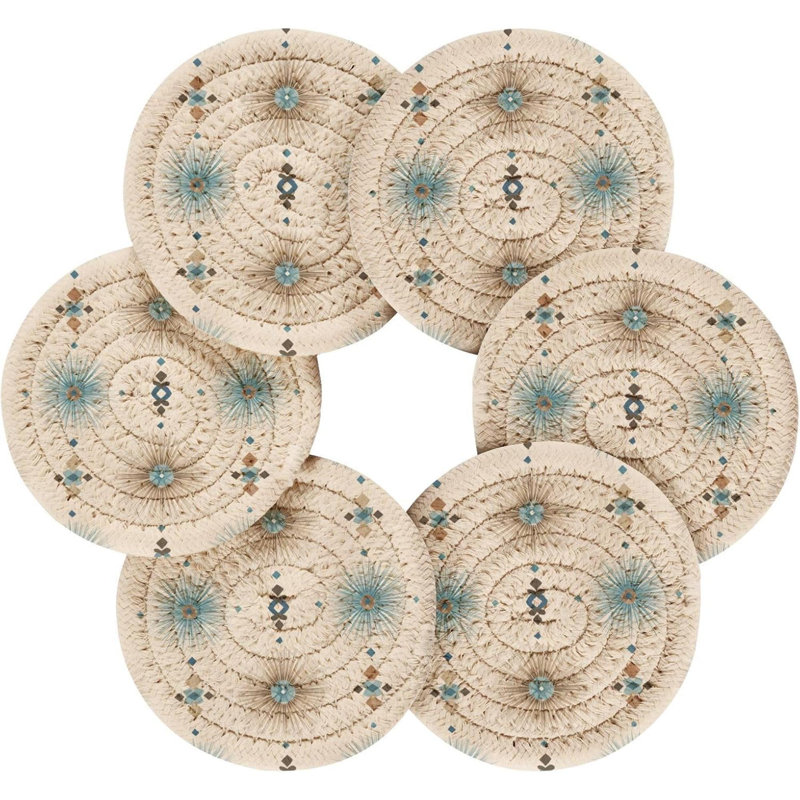 Dessous de verre avec support à verres 6 pièces