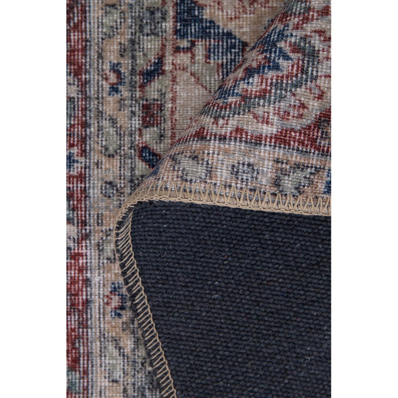 Tapis décoratif bleu marine bourgogne, Rond 6 pi 11 po
