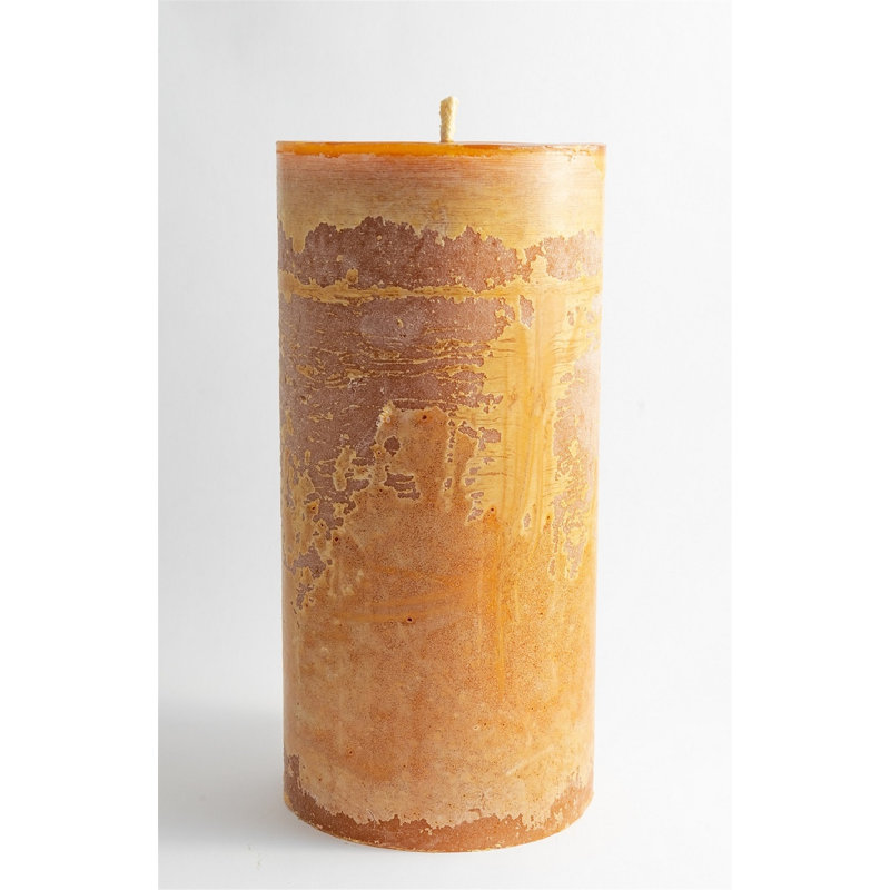 Unscented Pillar Candle, Chamois, 12.5" H x 6" W x 6" D