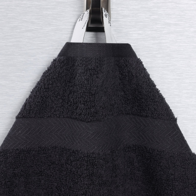 Franklin Cotton Lightweight Quick-Drying Bath Sheet, Black