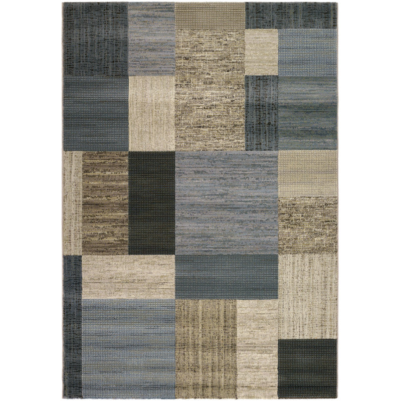 Tapis gris / beige Eagletown, Rectangle 7 pi 10 po x 11 pi 2 po