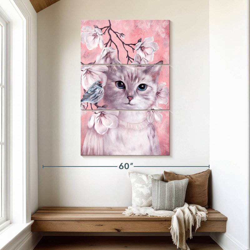Brampt Pink Cat, 50" H x 32" W