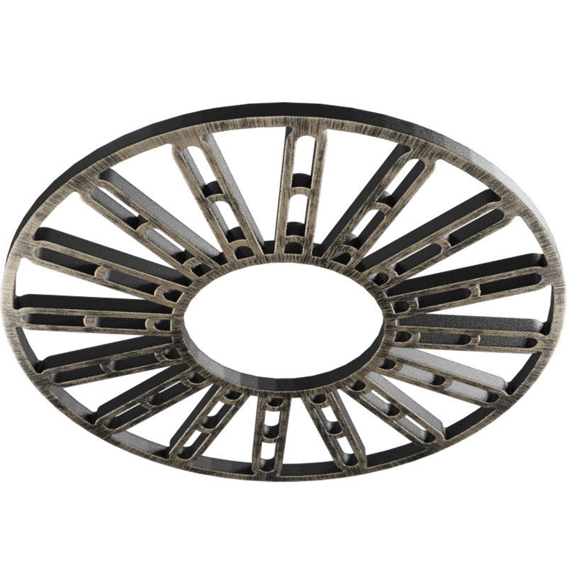 Médaillon de plafond en PVC de qualité architecturale Hale, H 26 po x l 26 po x P 0,75 po, Argenté antique chaleureux