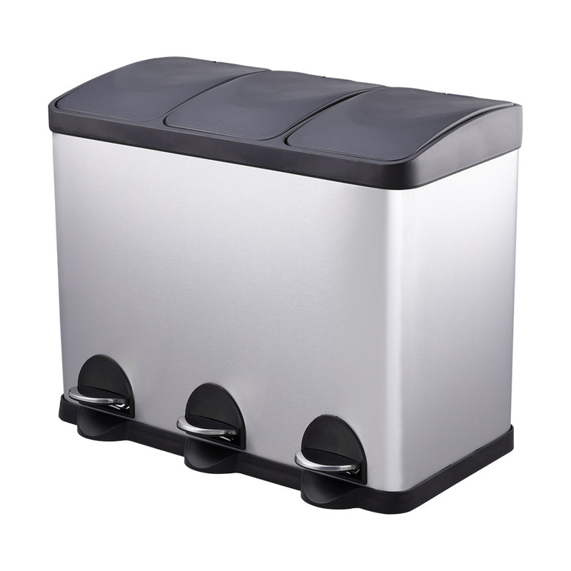 Neval Stainless Steel Step-On Kitchen Trash Can - 45L