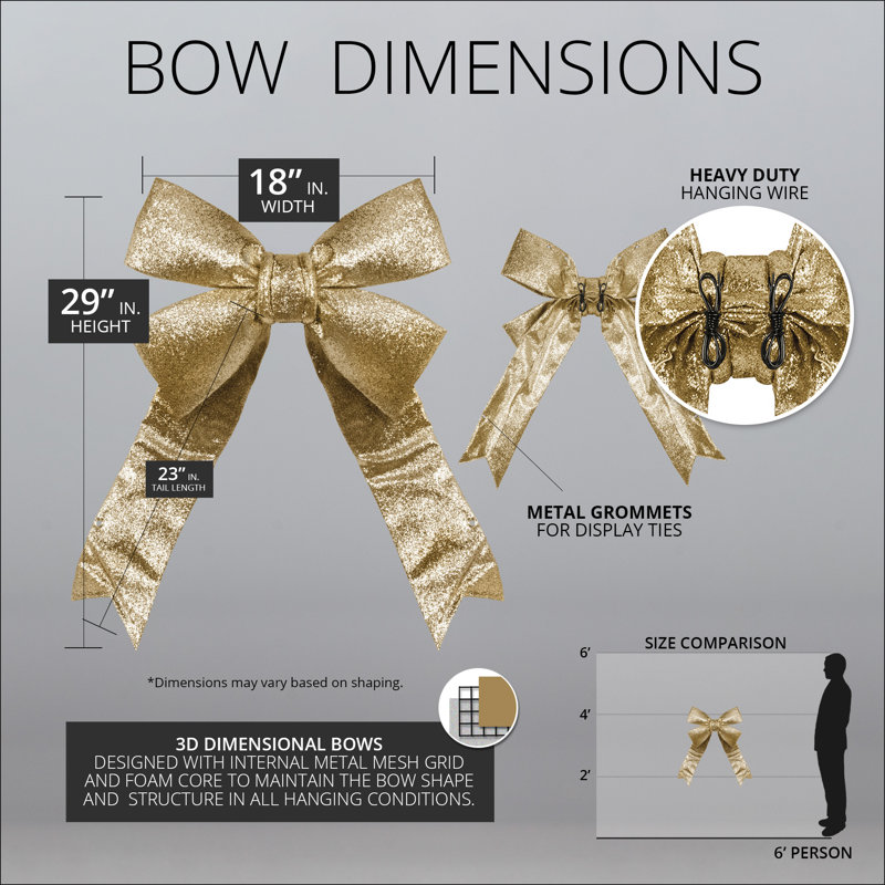 Shatterproof Bow, 18", Gold