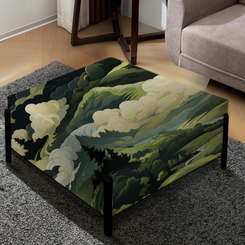 Nomadic Evasion Landscape - Abstrait grand repose-pieds carré