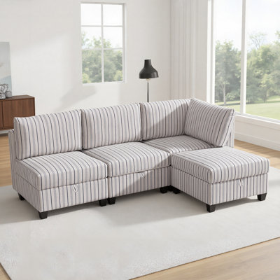 Nestora Modular Convertible Sectional Couches with Storage for Living Room