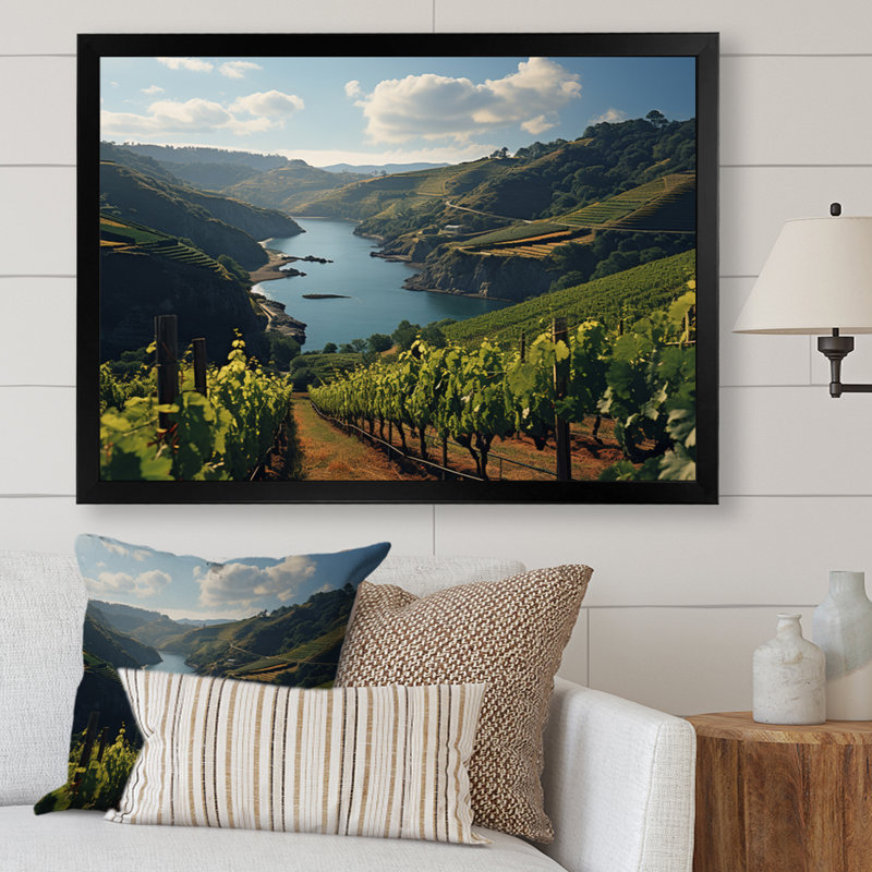 Vignes de Lakeside, H 30 po x l 40 po x P 1,5 po, Cadre photo noir simple