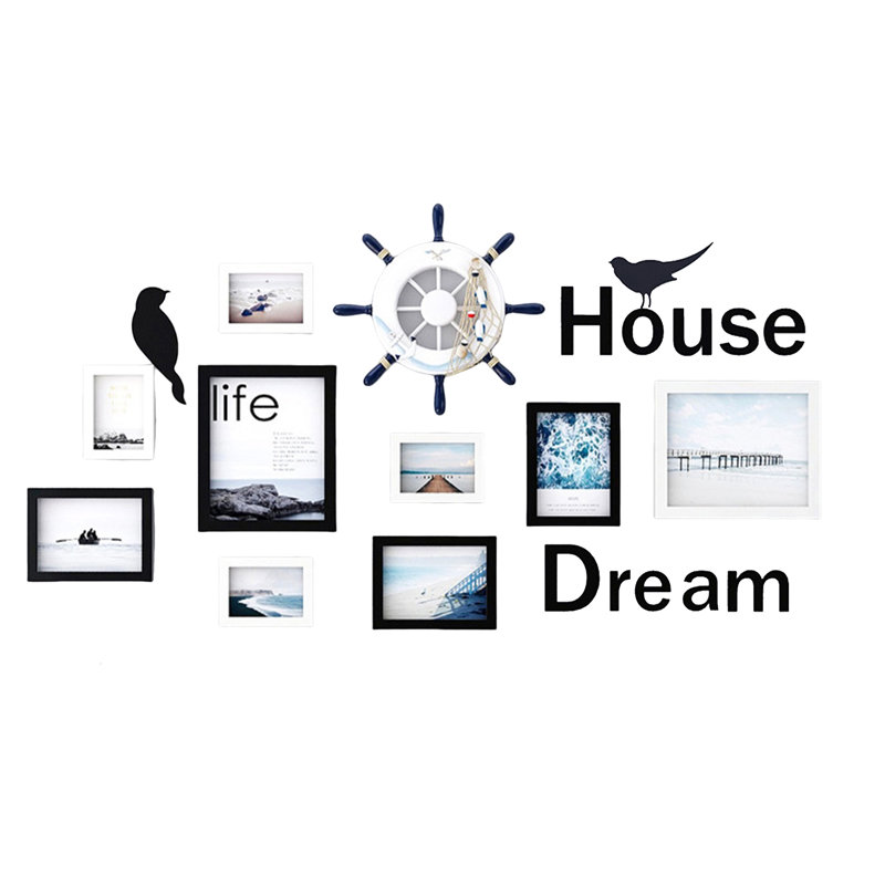 White/Black PVC Does Not Applly Picture Frame - Set of 9