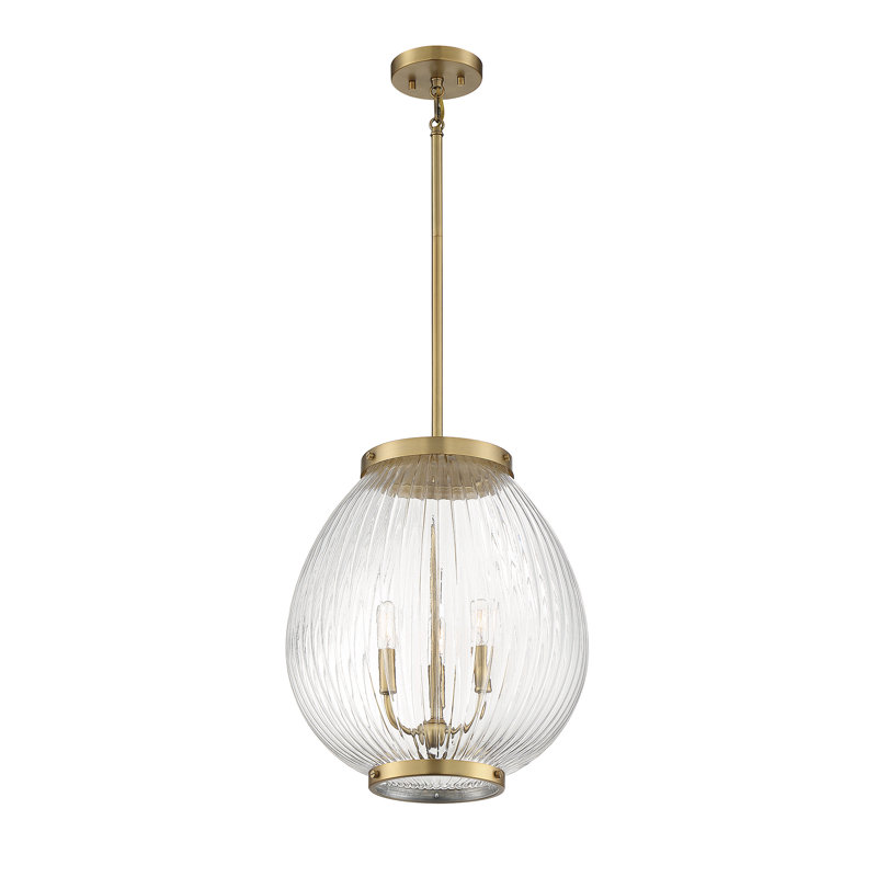 Luminaire suspendu 3 lumières Hornsey, Laiton chaleureux
