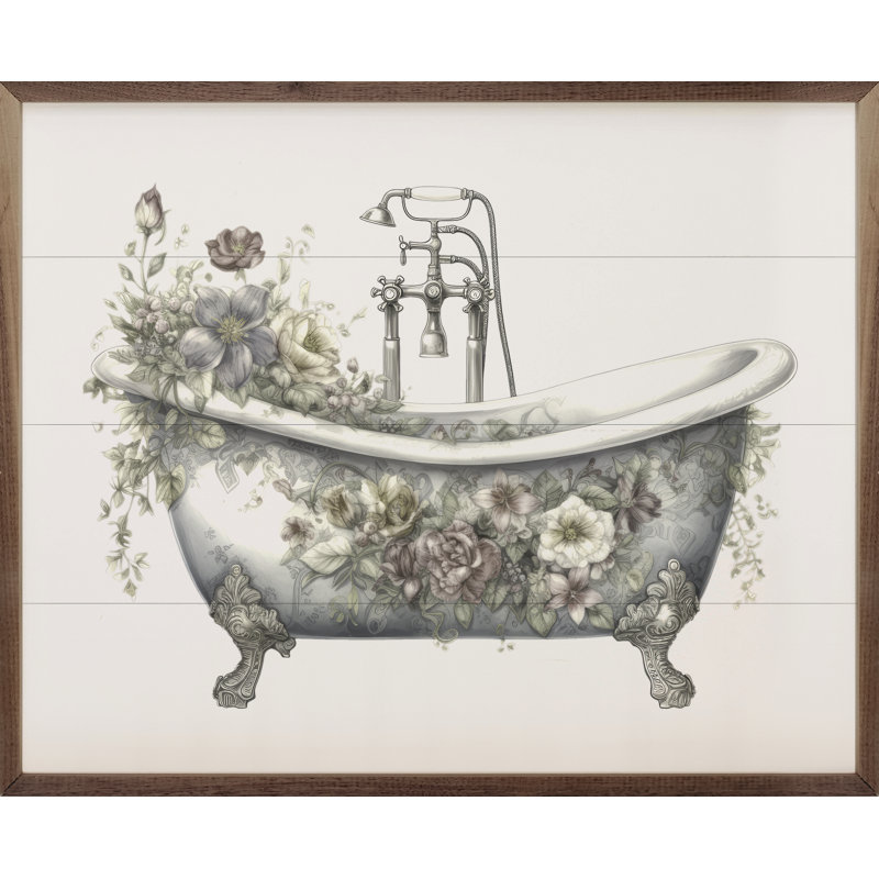 Elegant White Tub Silver Claws White, 24" H x 30" W x 1" D