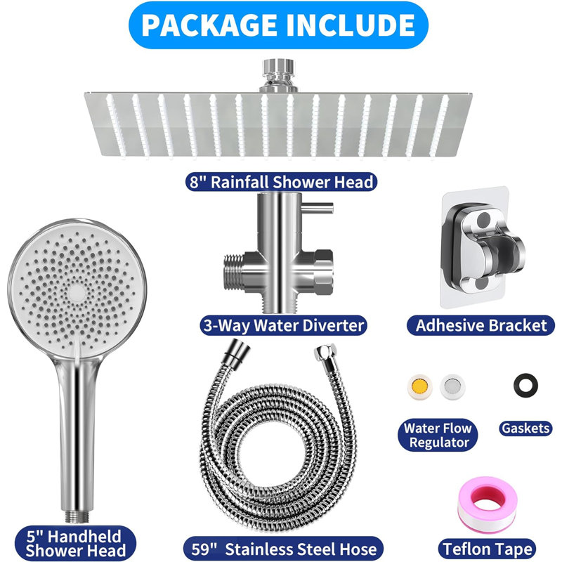 Rain Dual Shower Head 1.75 GPM GPM, Chrome