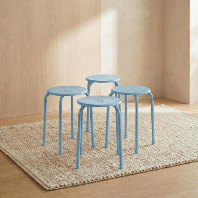 Tabourets empilables en métal, siège rond avec motif de tour Eiffel, chaises empilables portables, capacité de 200 lb, sans assemblage, pour salle de classe