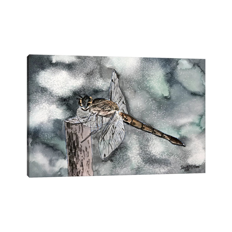 Dragonfly II 1 Piece Wrapped Canvas Wall Art, 20.32 cm H x 30.48 cm W
