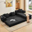 Canapé modulaire en velours côtelé 107 po en forme de L 107 po, rembourré, sans assemblage, bricolage, canapé-lit pliant convertible, poche latérale, 4 places, surdimensionné-1636060386