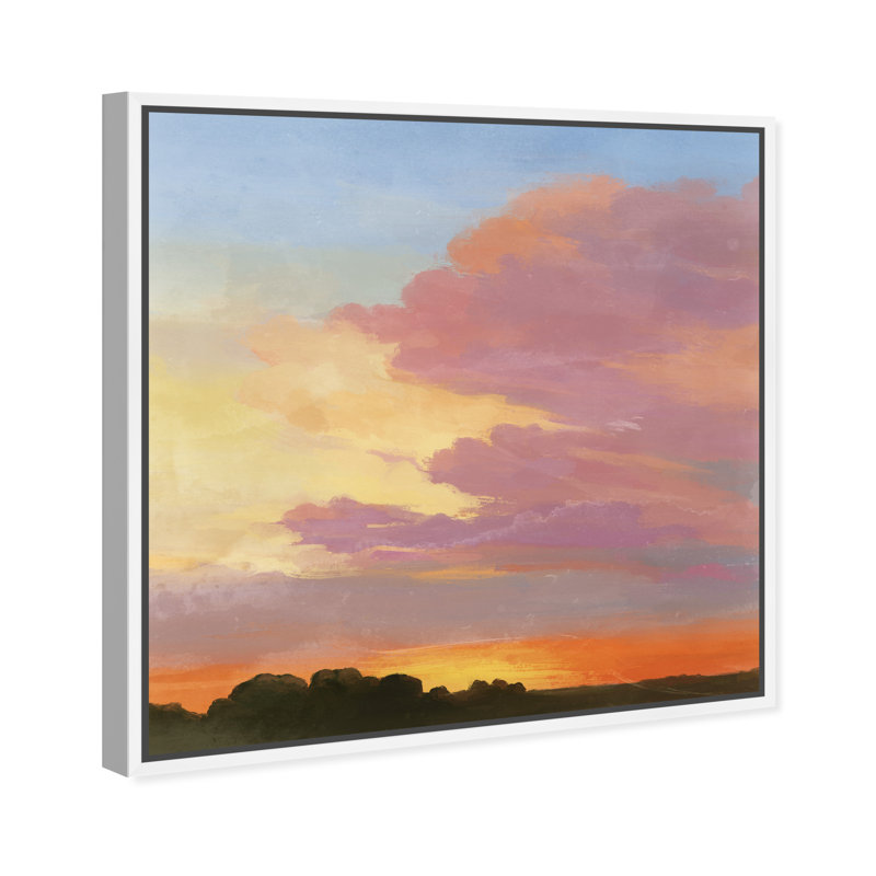 Perfect Sunset Print by Oliver Gal, 25"H x 25"W, White Floater Frame